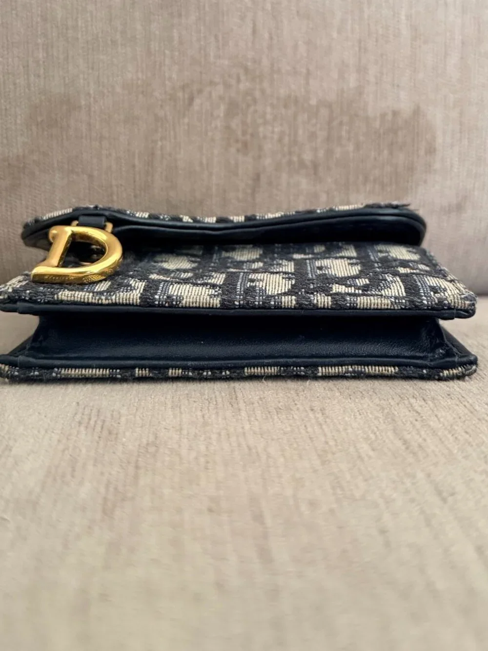 Dior Saddle Oblique Canvas Wallet w D Charm